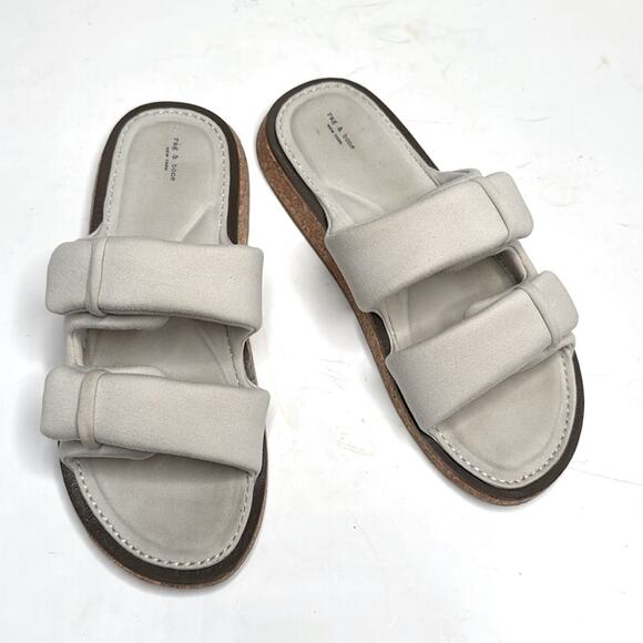 RAG & BONE Parque Cork-Heel Slide Comfort Sandals S-333 Sz 39 EU / 9 US - Picture 2 of 9